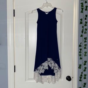 Navy and lace girls sundress